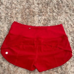 Women’s Red Athletic Shorts - Sporty Run/Workout Shorts